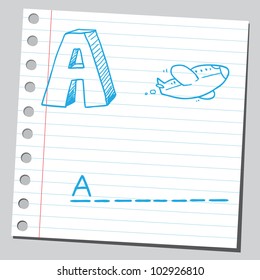 Letter A for airplane