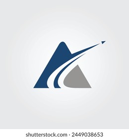 Letter A airplane logo design template for branding.