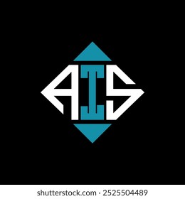Plantilla de Ilustración vectorial de diseño de logotipo cuadrado AIS de letra. Diseño de logotipo de diamante rectángulo AIS.
