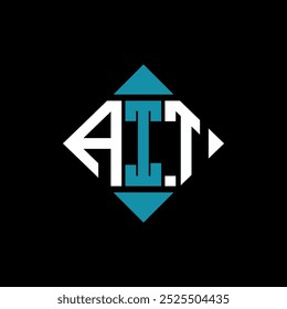 letter AIT square logo design vector illustration template. AIT rectangle diamond logo design.
