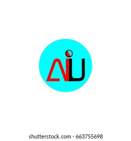 letter A,I,U logo vector