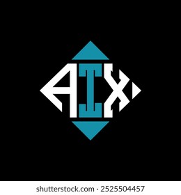 Plantilla de Ilustración vectorial de diseño de logotipo cuadrado AIX. AIX rectángulo de diseño de logotipo de diamante.
