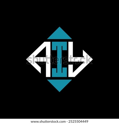 letter AIY square logo design vector illustration template. AIY rectangle diamond logo design.
