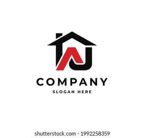 Letra AJ House Vector Logo Icon Symbol. Diseño de logotipo de monograma creativo para la empresa