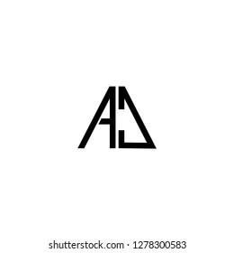 letter aj, ja triangle Logo design Template Vector Design white background