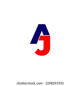 letter aj linked geometric simple design symbol logo vector