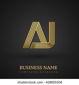 Letter AJ linked logo design. Elegant golden colored symbol for your business or company identity.