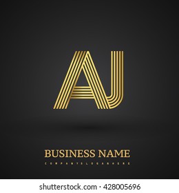 Letter AJ linked logo design. Elegant golden colored symbol for your business or company identity.