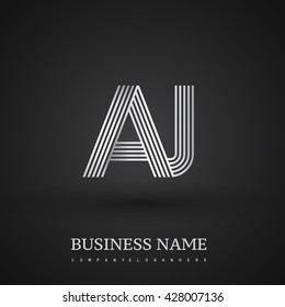 Letter AJ linked logo design. Elegant silver colored symbol for your business or company identity.