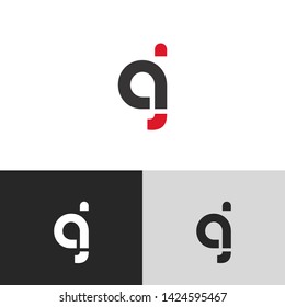 Letter aj linked lowercase logo design template elements. Isolated on white black grey background. Suitable for business, consulting group company.