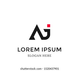  Letter AJ logo template vector illustration