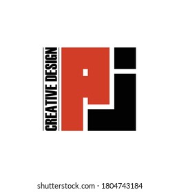 Letter AJ square logo design vector