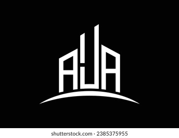 Letter AJA building vector monogram logo design template. Building Shape AJA logo.