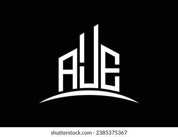 Letter AJE building vector monogram logo design template. Building Shape AJE logo.