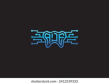 Letter AJE Modern Technology Vektor Monogram Dental Care Shape Logo