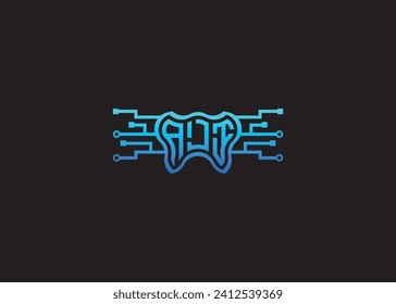 Letter AJI Modern Technology Vektor Monogram Dental Care Shape Logo