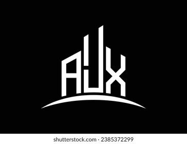 Letter AJX building vector monogram logo design template. Building Shape AJX logo.