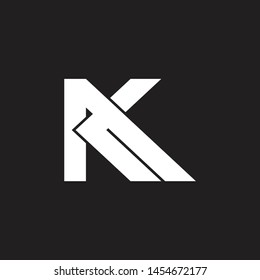 letter ak flat geometric design logo vector
