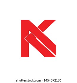 letter ak flat geometric design logo vector