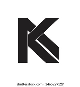 letter ak flat geometric design logo vector