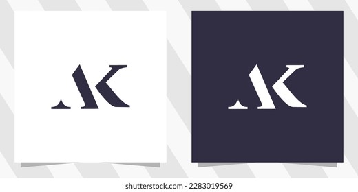 Logo-Design von Buchstabe ak ka