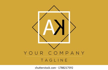 Diseño de logotipo AK, icono moderno creativo KA A K 