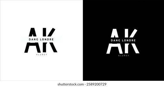 Letter AK Logo Design, Creative Minimal AK Monogram. abstract vector logo monogram. Print