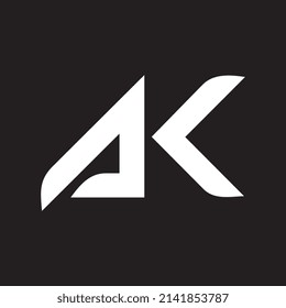 Letter AK logo design template elements in modern and minimal style. Professional monogram identity, suitable for business, branding, corporate, creative company, and elegant logo design.