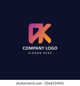 Letter AK logo design template