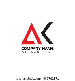 Letter AK logo design template elements