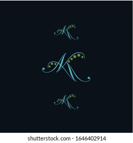 letter ak logo design vector icon