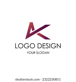 Letter AK Logo. AK Letter Design Vector