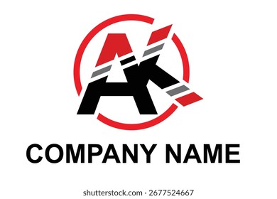 letter AK logo. slice logo design concept template Vector 
