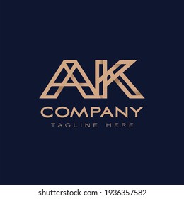 letter AK logotype creative logo concept vector with minimalist
