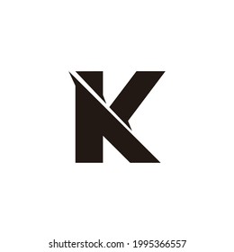 Buchstabe ak Slice geometrische einfache Logo-Vektorgrafik