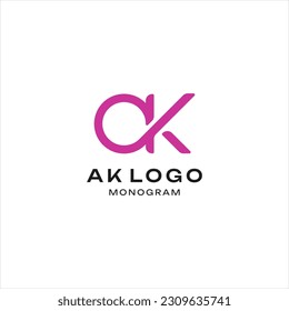 Letter ak vector logo design template for corporate identity