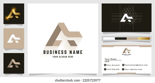 Logo de monograma de carta AL o AK con diseño de tarjeta de visita
