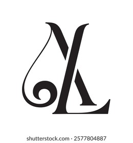 letter AL or LA vector logo design for luxury, fashion, jewelry, boutique, and startup