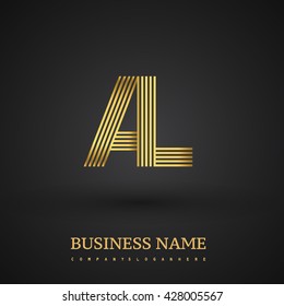 Letter AL linked logo design. Elegant golden colored symbol for your business or company identity.