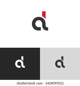 Letter al linked lowercase logo design template elements. Isolated on white black grey background. Suitable for business, consulting group company.
