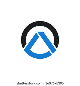 letter al logo circle vector abstrac