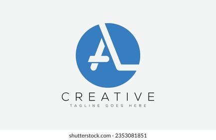 Ilustración vectorial de la plantilla de diseño del logotipo de la letra AL.