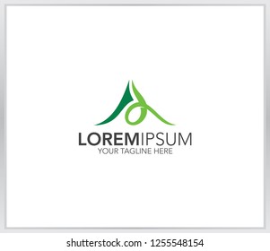 Letter AL logo. green letter AL flat style on white background