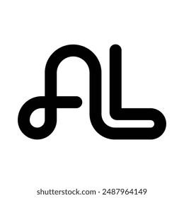 letter al logo icon vector illustration design