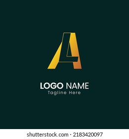 Letter AL modern golden business logo design