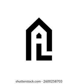 Letter Al negative space with real estate business logo idea