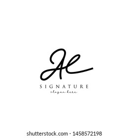 Letter AL Signature Logo Template - Vector