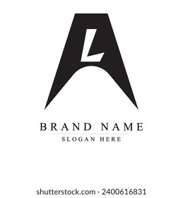 letter al simple curves logo vector	
