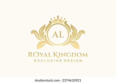 Letter AL template logo Luxury. Monogram alphabet . Beautiful royal initials letter.