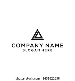 letter al triangle logo design vector illustration template